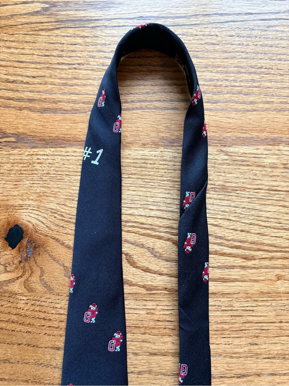VTG Charing Cross Black UGA Bulldawg Dawg “G” #1 Patterned Men's Tie - Picture 10 of 12